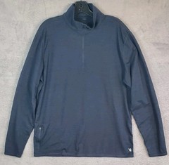 Vuori Ease Performance 2.0 Mens XL Navy Blue Quarter Zip Long Sleeve Gym Run