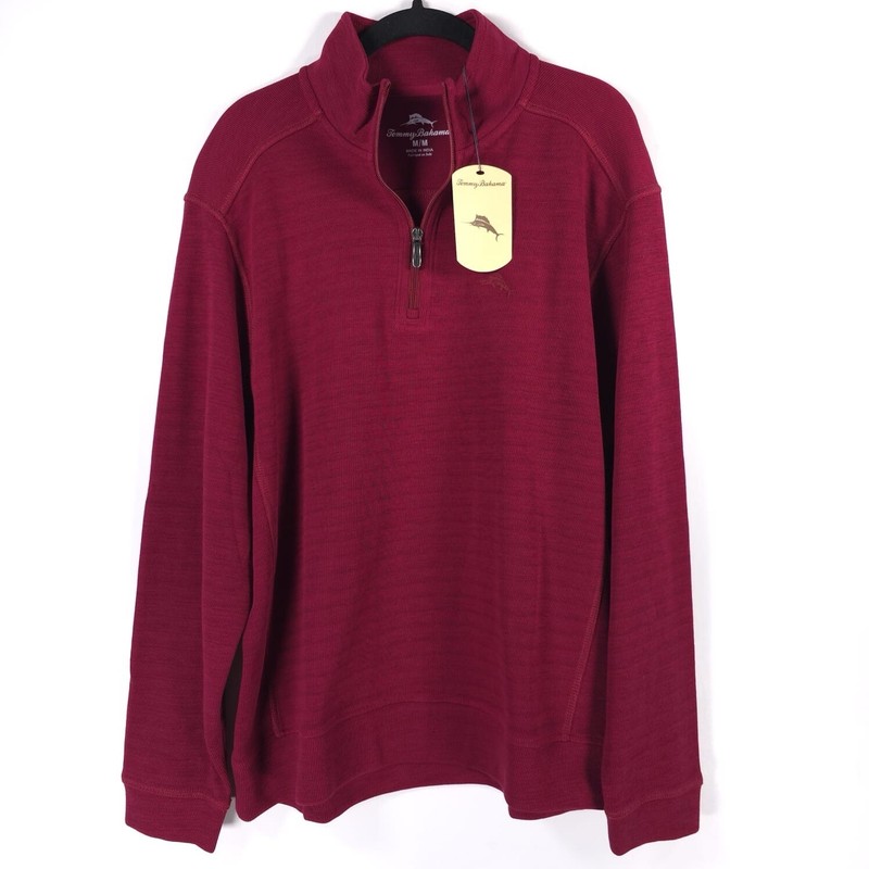 TOMMY BAHAMA New MEDIUM RHUMBA 1/4 Zip Mock Neck Pullover Sweater ST227305TX gallery