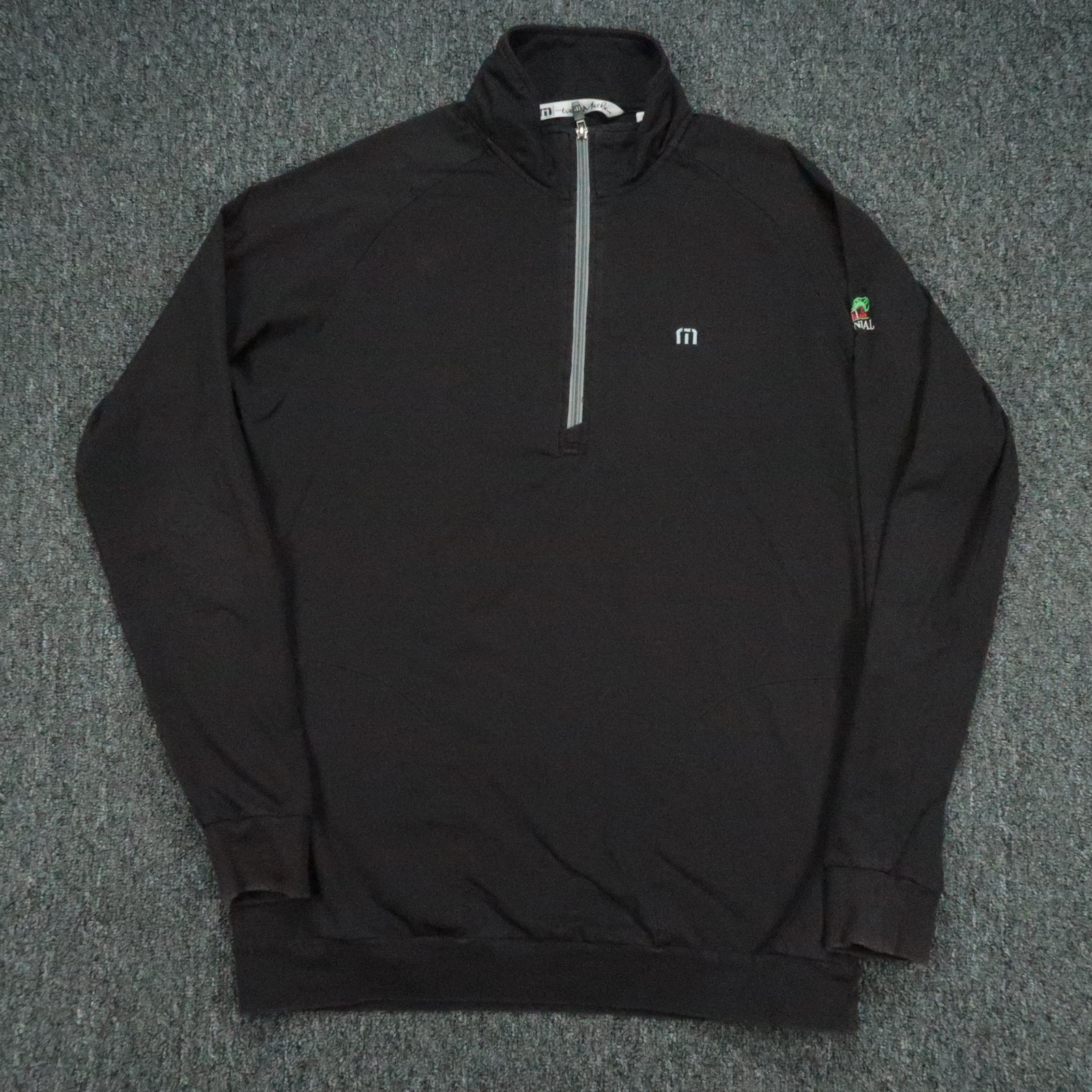 Travis Mathew Pullover Mens Large Black Quarter Zip Colonial Country Club Golf gallery