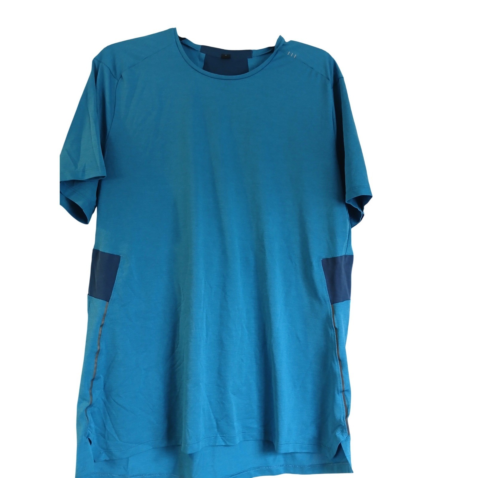Lululemon Men's fast free tech Blue Athletic T Shirt Short Sleeve Performance gallery