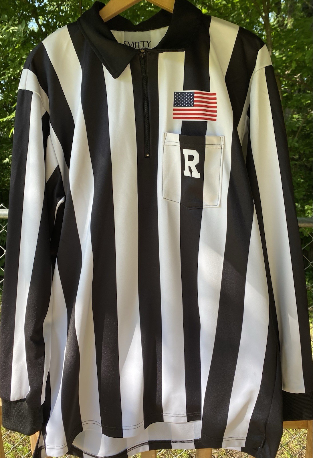 Smitty XL Referee Long Sleeve Shirt Made In USA Black / White Striped 🇺🇸 gallery