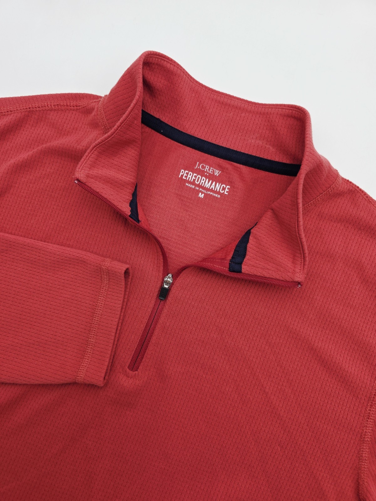 J Crew Performance 1/4 Zip Shirt Men’s Medium Red Long Sleeve Activewear Golf gallery