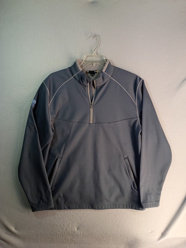 Under Armour Mens 1/4 Zip Golf Pullover Large Loose Blue Gray Long Sleeve Avalon