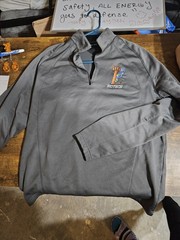 Sport-Tek Unisex Gray 1/4 Zip Mock Neck Pullover Embroidered Logo Size Small