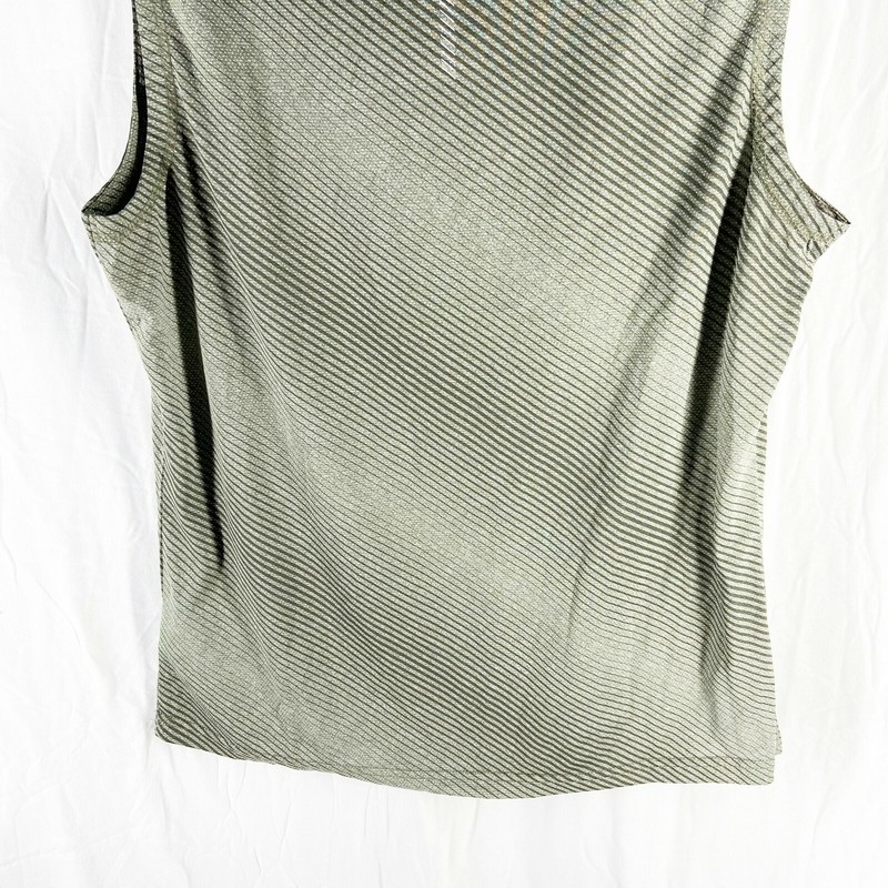ASICS Mens Dark Green Reflective Quickdry Training Sleeveless Top Size L gallery