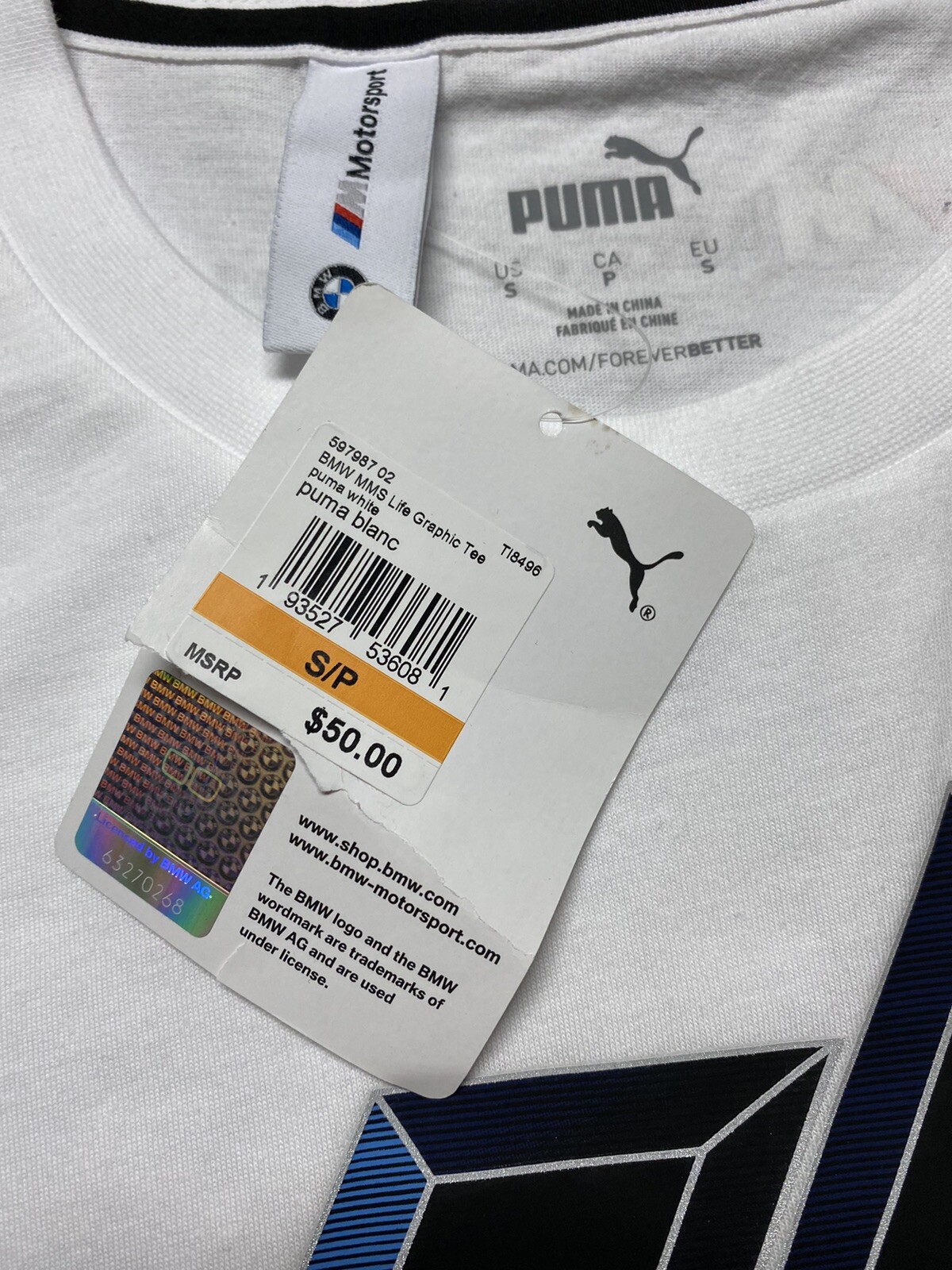 Puma BMW MMS Life Graphic Tee TL553397 Size Small NWT gallery