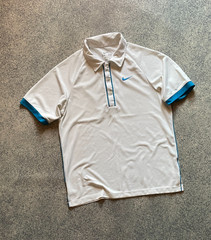 Vintage Nike Tennis Jersey Shirt White Trikot mens Size S