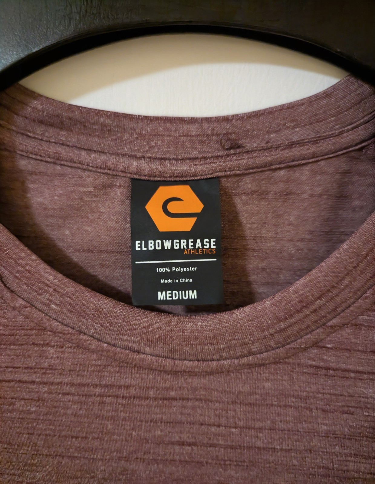 Elbowgrease Athletics Performance Maroon/Burgundy Heather T-Shirt Men's Medium gallery