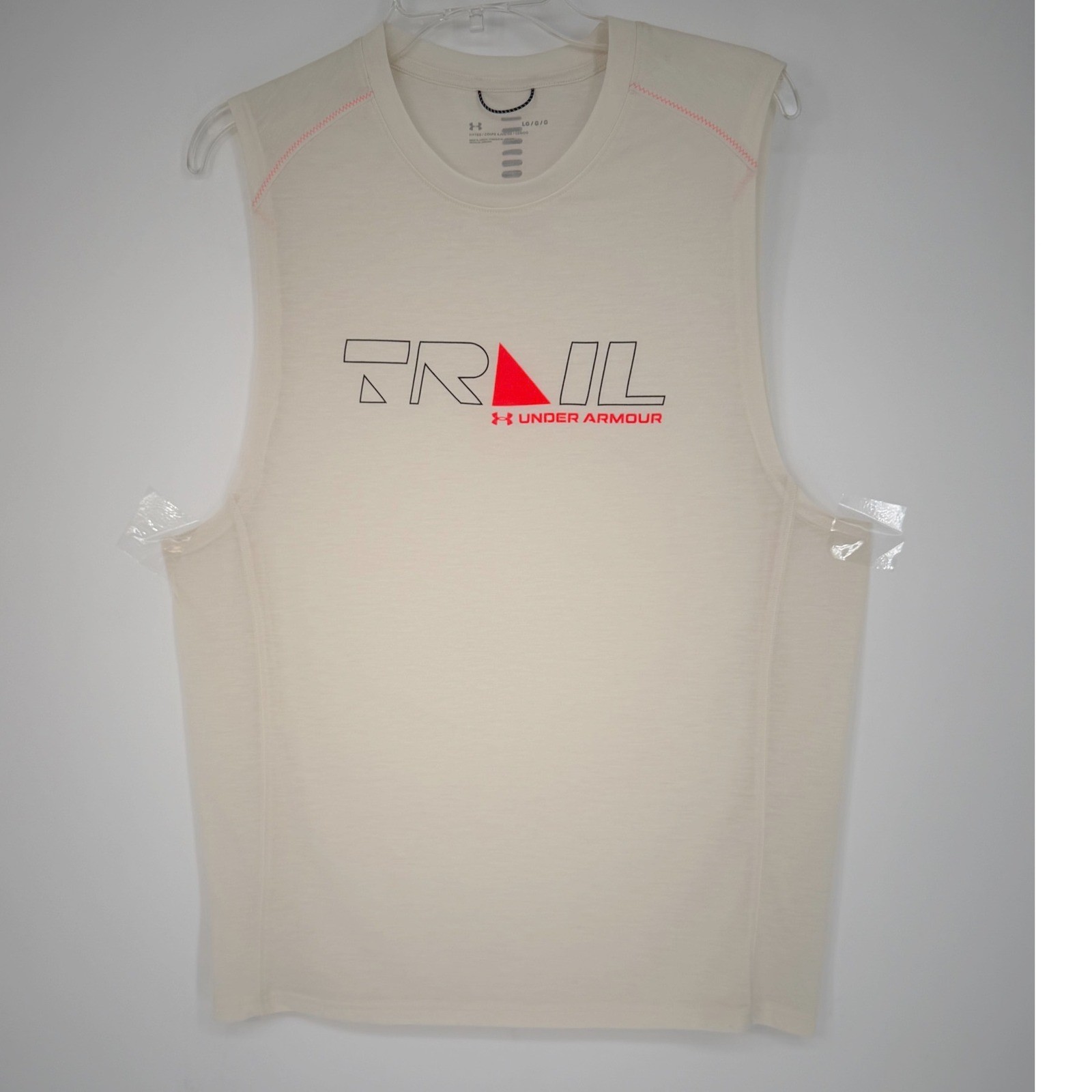 Under Armour Trail Sleeveless Shirt Cream Graphic Tank Top L Activewear 102-14 gallery