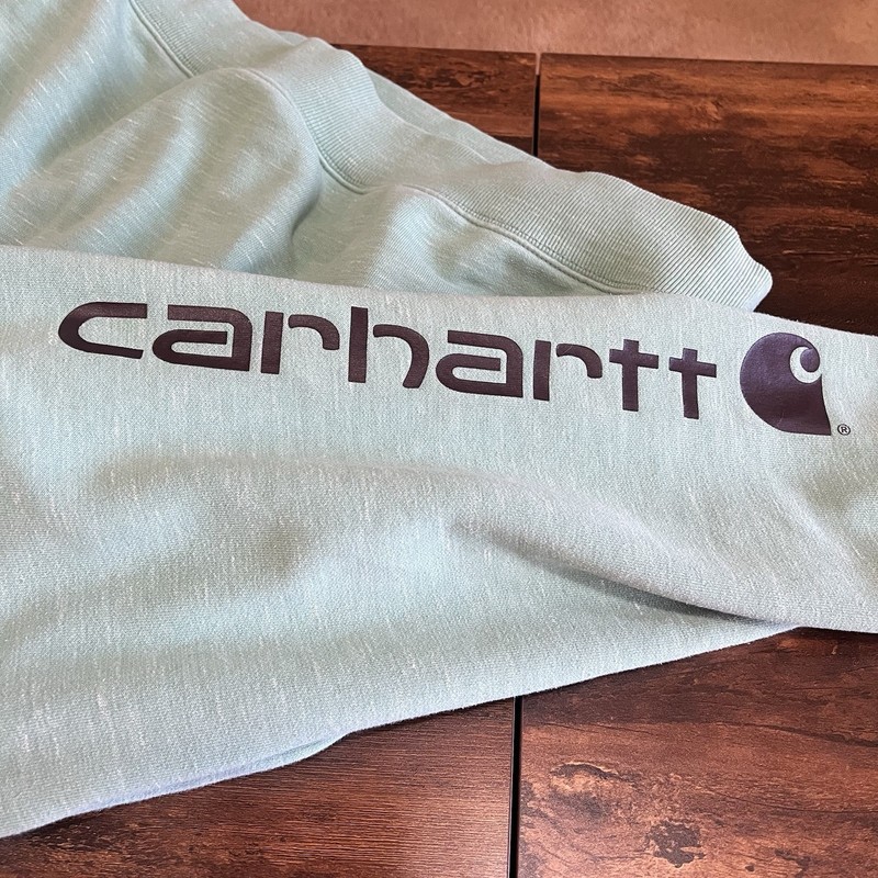 Carhartt Hoodie Sweatshirt Mint Green Men’s L Large Loose Fit Work Wear K288 gallery