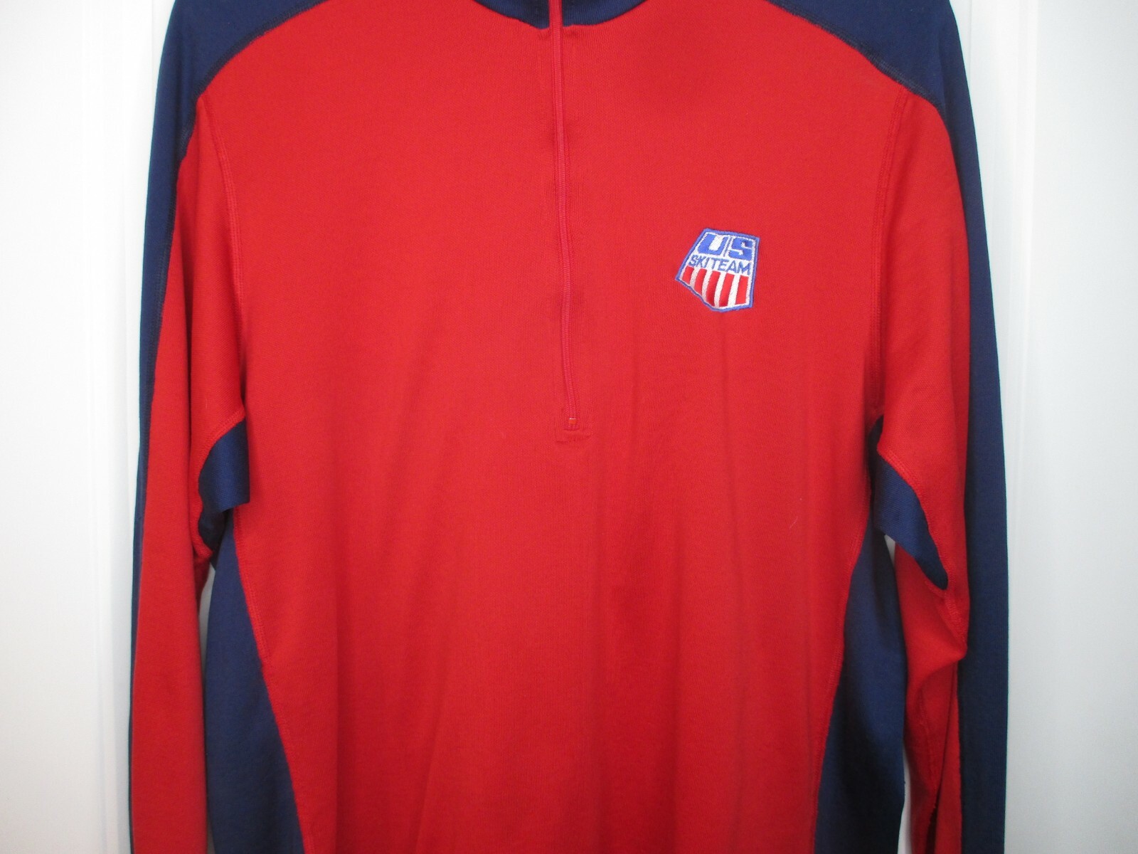 Vintage Nike Ski Team Top USA 1/2 zip Pullover T Shirt Long Sleeve Excellent gallery