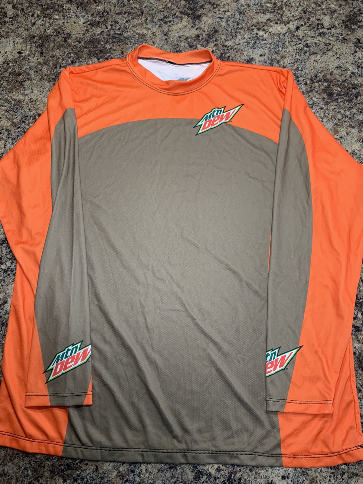 Mountain Dew Shirt Mens Large Orange Long Sleeve Officially Licensed Made in USA gallery