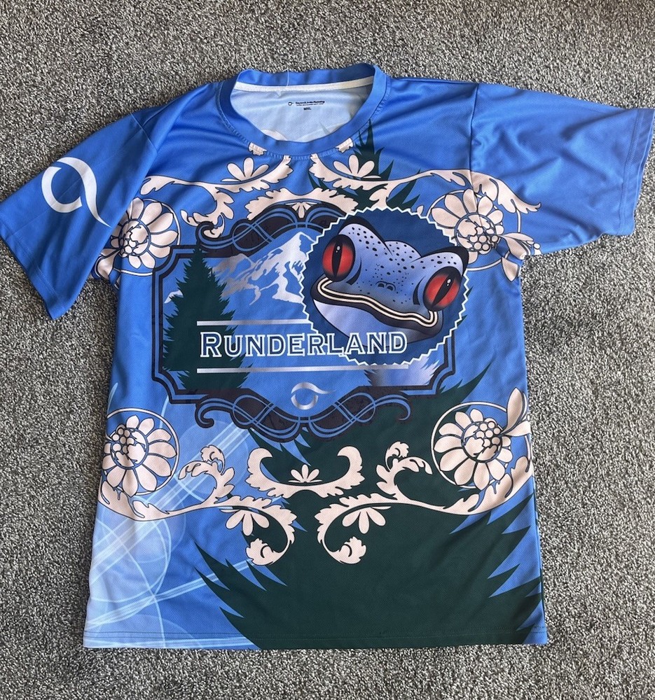 Beyond Limits Running Runderland Frog Tropical Forest Shirt Men 2XL USA RARE WW