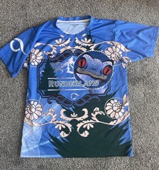 Beyond Limits Running Runderland Frog Tropical Forest Shirt Men 2XL USA RARE WW