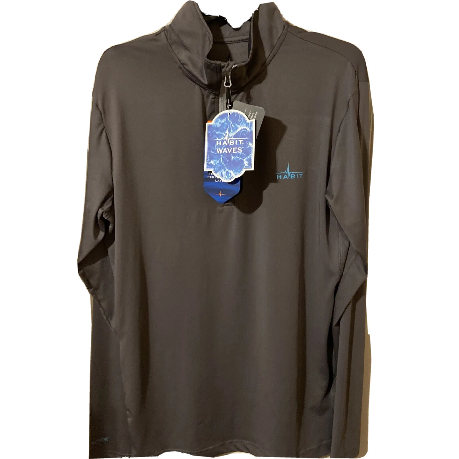 Habit Collection Men's Long sleeve 1/4 Zip Performance Layer NEW Gray Medium gallery