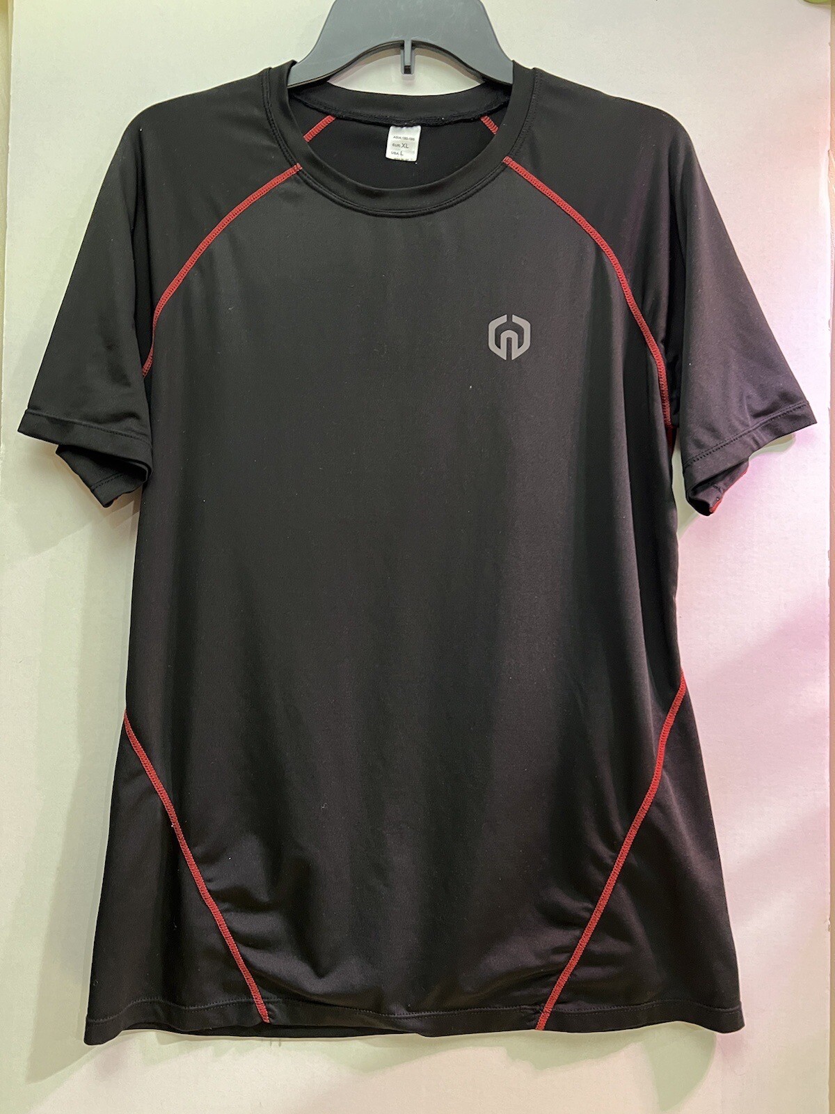 Men’s Athletic Short Sleeve T-Shirt Color Black Size L gallery