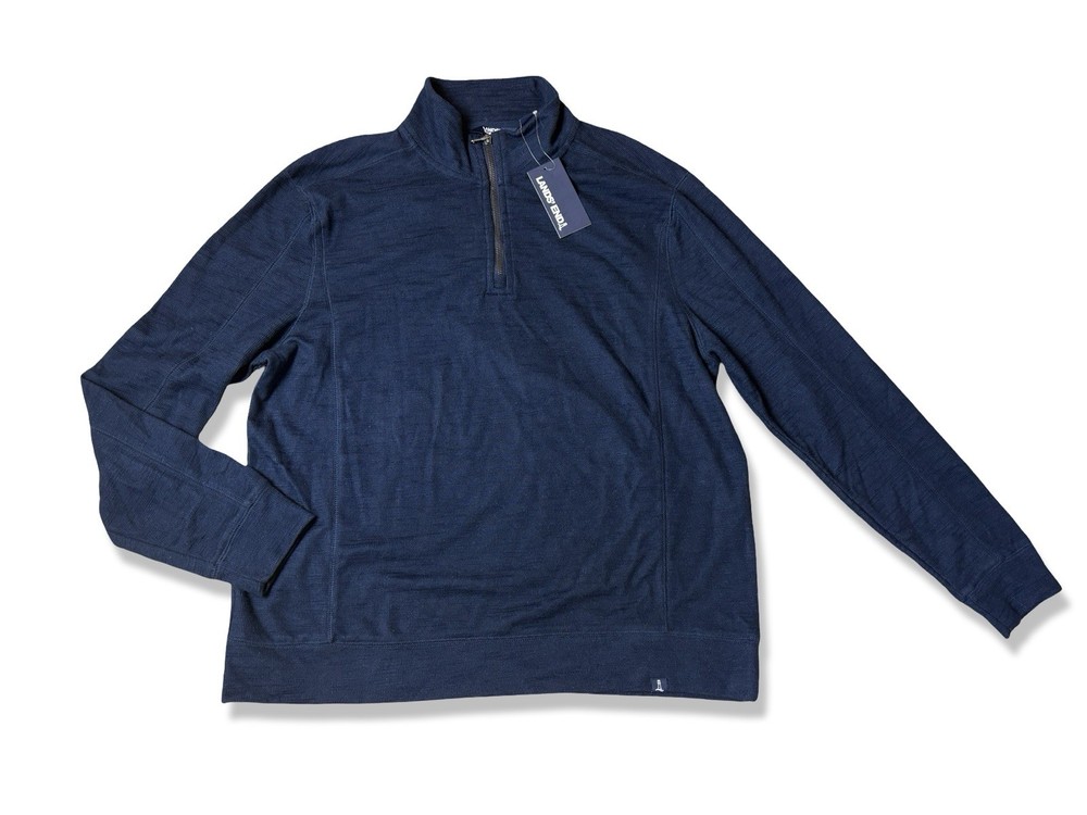 NWT Lands End Navy Pull Over Half Zip Blazer