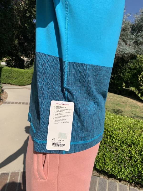 New Lululemon 5 Year Basic V Shirt Short Sleeve Blue Navy XXL gallery