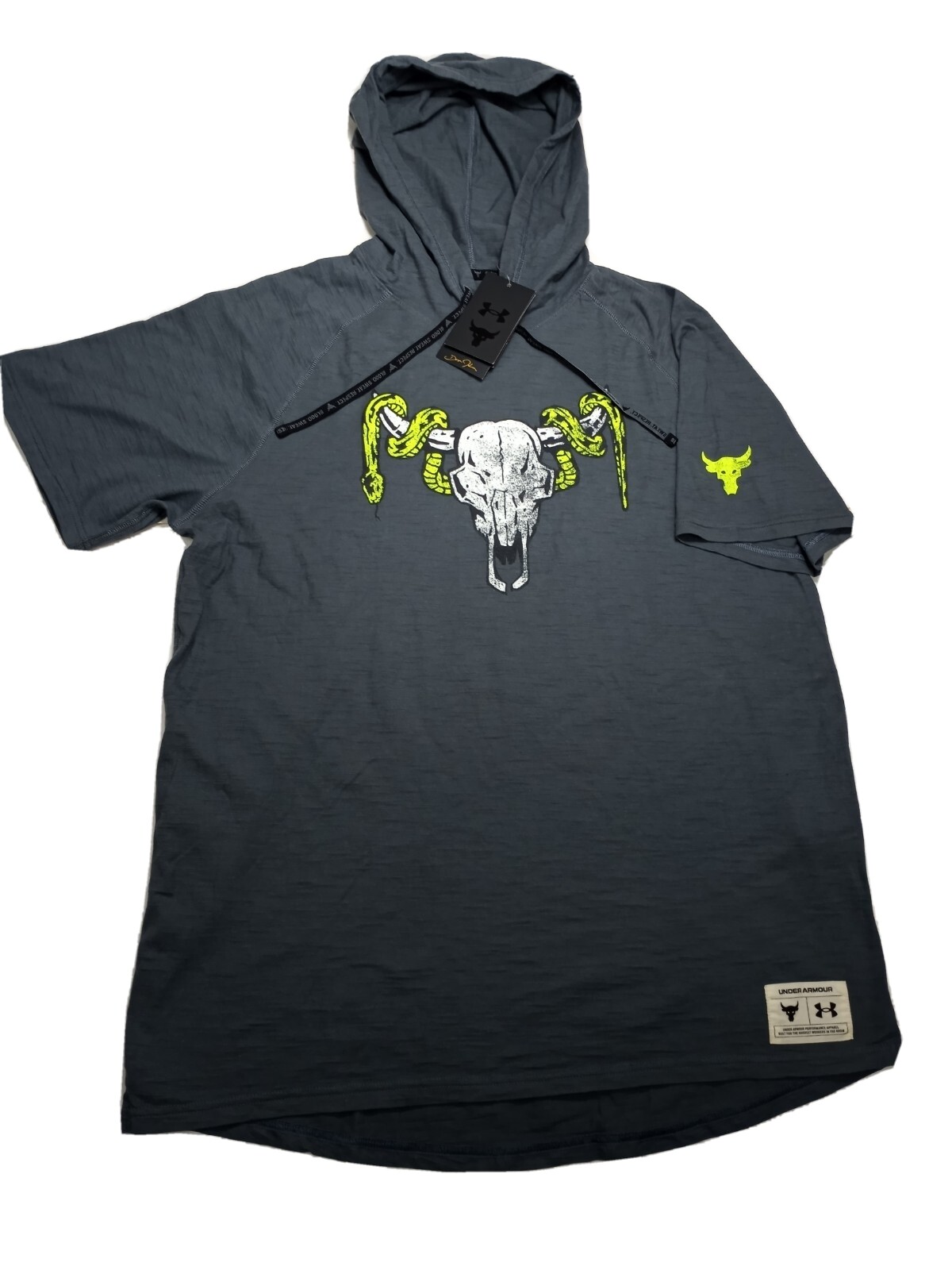 UNDER ARMOUR® x PROJECT ROCK CHARGED COTTON® Men HOODED T-SHIRT sz Medium gallery