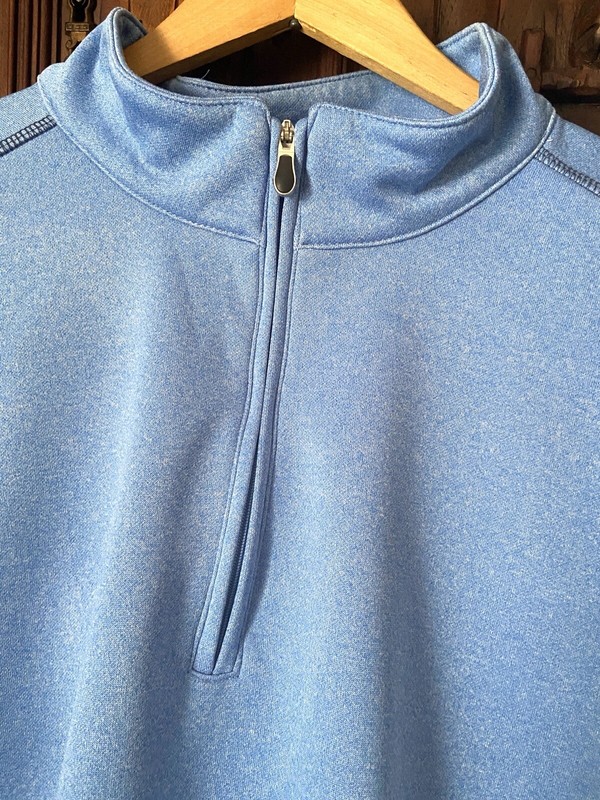 Pebble Beach Performance 1/4 Zip Men’s Pullover Blue L/S Golf Lightweight Large gallery
