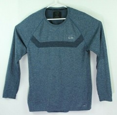 Champion T Shirt Mens XL Blue Long Sleeve Duo Dry Athleisure Activewear Tech