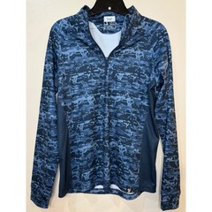 Waggle Mens Blue Digital Camo Quarter Zip Performance Pullover Top Small