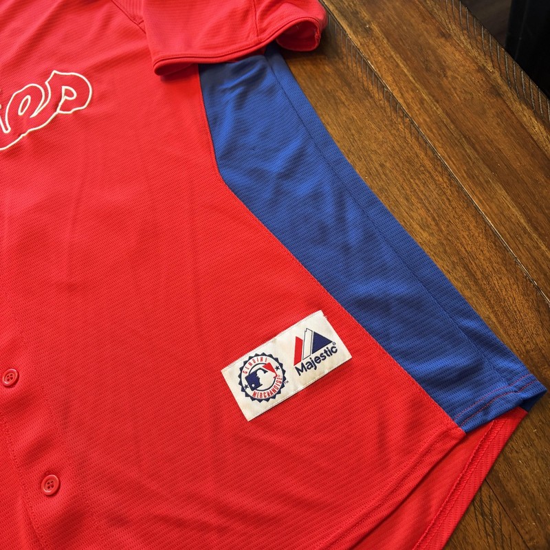 Philadelphia Phillies Baseball Jersey Mens 2XL Red MLB Halladay 34 Majestic gallery