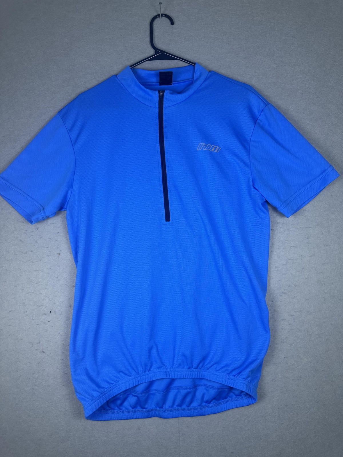 bpbtti Cycling Shirt Mens XL Blue Half Zip Short Sleeve Bike Jersey Pockets gallery