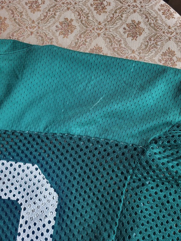 VINTAGE CHAMPION 70's 80's FISHNET MESH FOOTBALL JERSEY SIZE M GREEN #30 gallery
