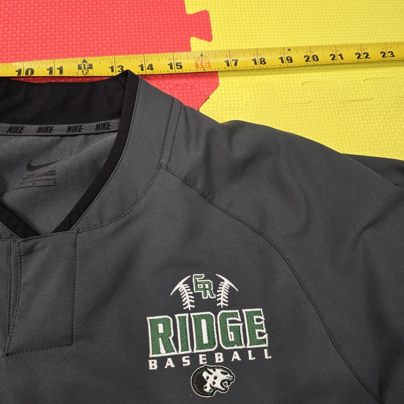 Nike Ridge Baseball Training Pullover Windshirt Gray Men's Large Short Sleeve gallery