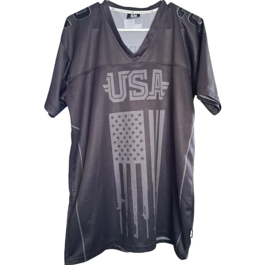 Greater Half Custom Second Amendment Football Jersey "Blackout Edition" Size L