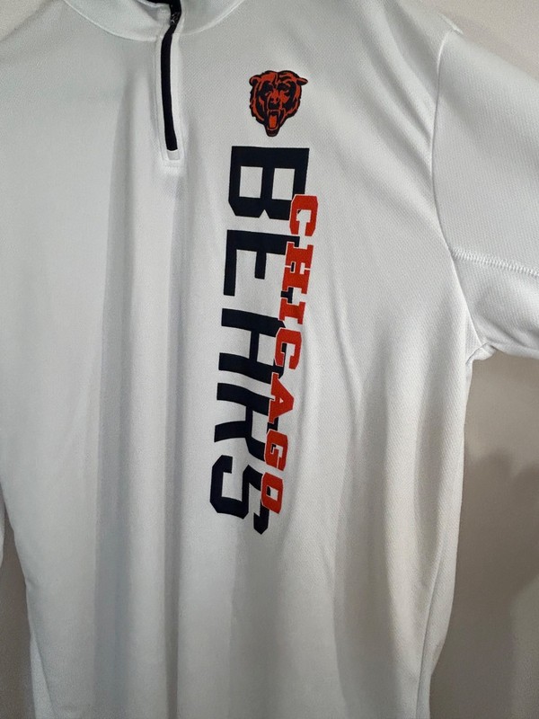 NFL Chicago Bears 1/4 Zip Pullover White Long Sleeve Shirt Size XL NEW Adult gallery