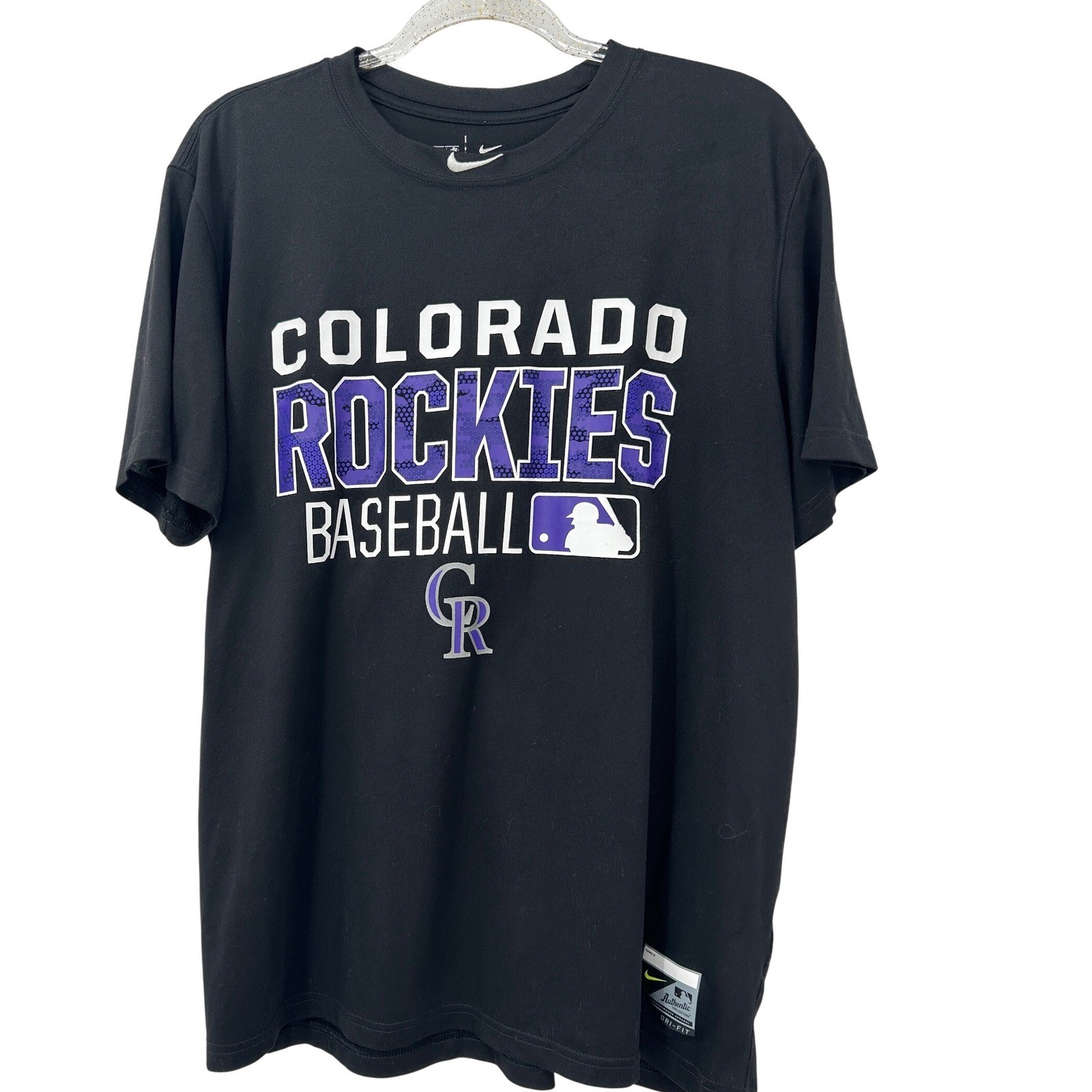 Nike Colorado Rockies MLB Authentic Collection Dri-FIT Baseball T-Shirt Mens L gallery