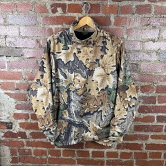 Cabela’s Shirt Mens Medium Advantage Camo Gore Windstopper Mock Neck Hunting USA