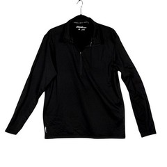 Eddie Bauer Motion FreeDry Mens Black Quarter Zip Pullover Long Sleeve Shirt M