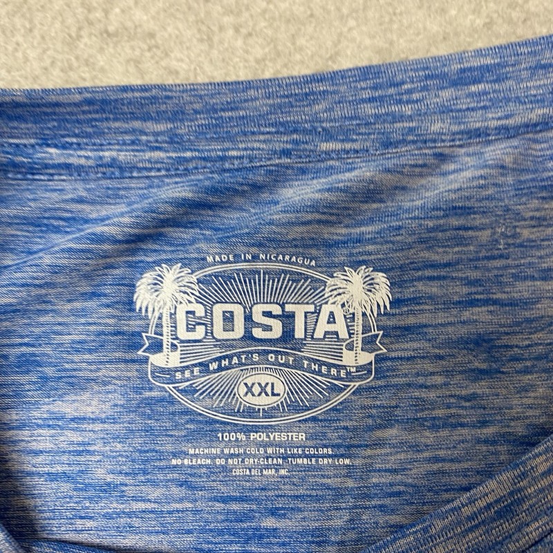Costa Tech Angler Dorado Long Sleeve Shirt Men’s 2XL Blue Performance Fishing gallery