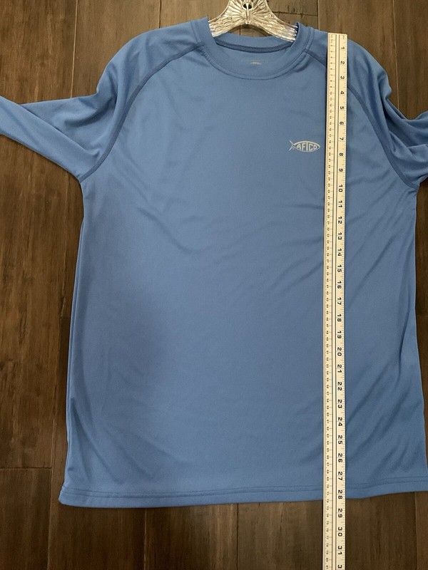 Aftco American Fishing Tackle Co. Blue Logo Long Sleeve Pullover Shirt Size M gallery