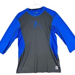 Nike Pro Combat Shirt Mens Medium Blue Gray Dri-Fit Fitted 3/4 Sleeve Baseball