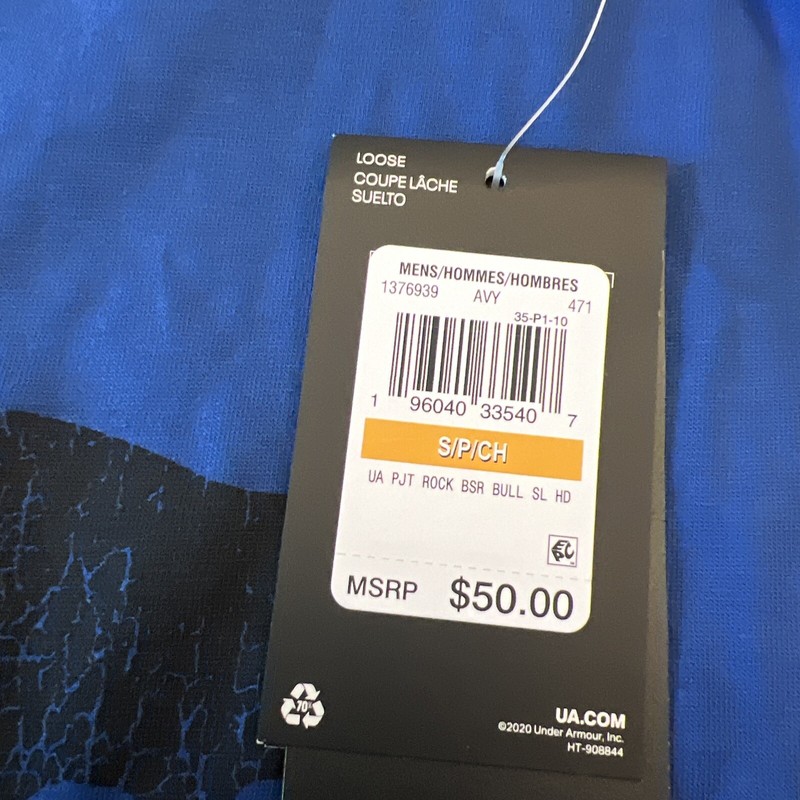 Under Armour Project Rock BSR Brahma Bull Hoodie SL Shirt Men S 1376939 Blue $50 gallery