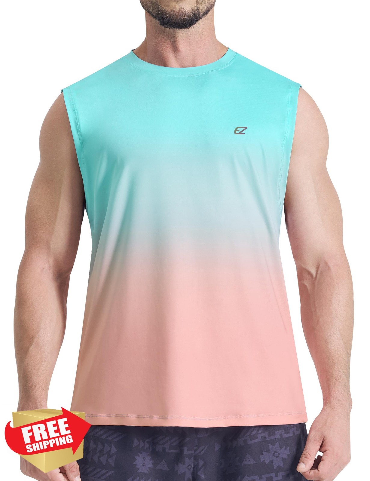 EZRUN Men's Sleeveless Tank Top Quick Dry UPF 50+ Gym Workout Beach Shirt gallery