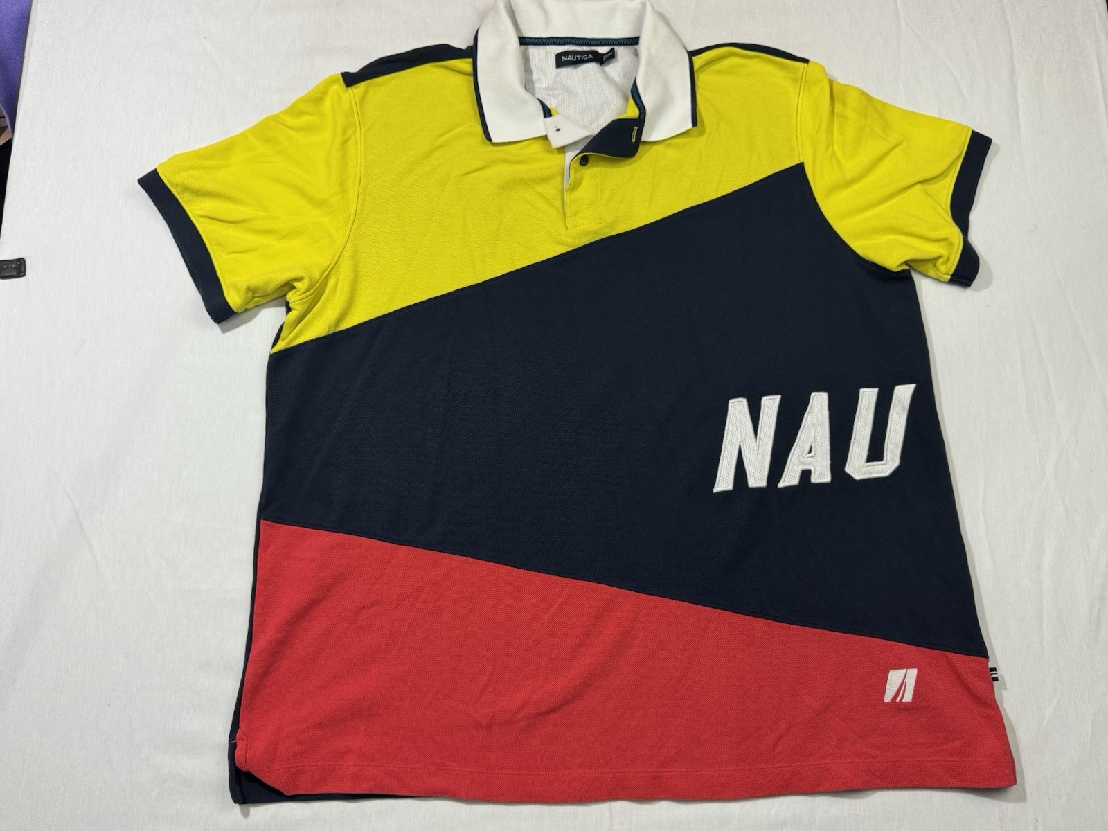 Nautica Moisture Wicking Color Block Signature Polo Shirt Mens 2XLT Big & Tall gallery