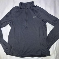 L.L. Bean Men’s Midweight Base Layer 1/4 Zip Black Pullover Size Medium