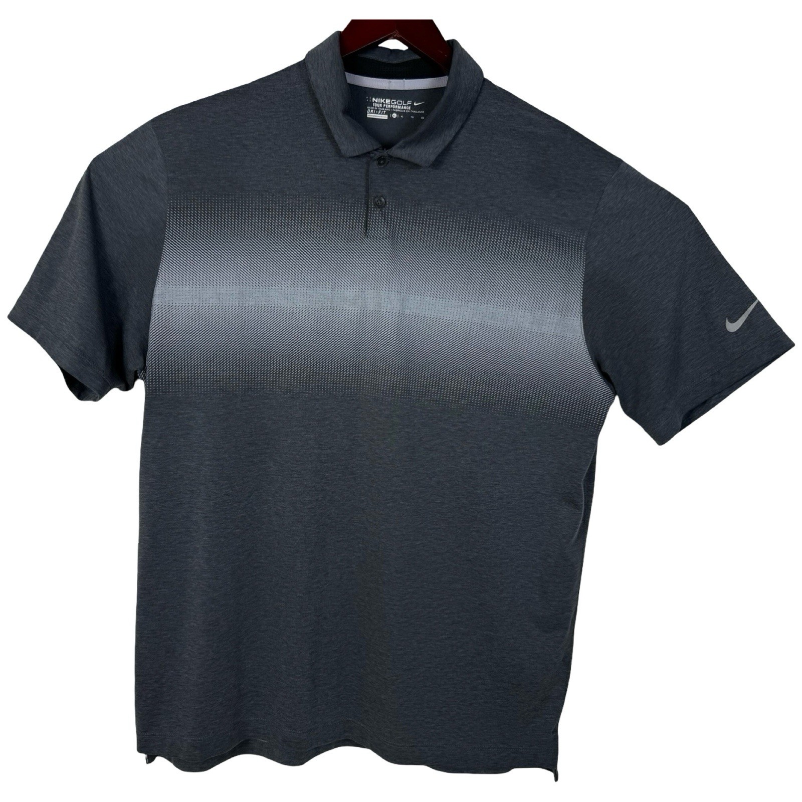 Nike Golf Tour Performance Transition Print Polo Shirt 685731 Golfing Grey XL gallery