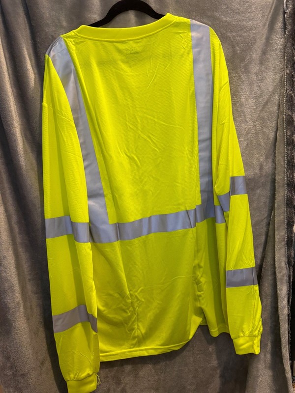 NWT GSS 5113 High-Vis 3XL Pullover Long Sleeve Top Neon Yellow Gray Black gallery