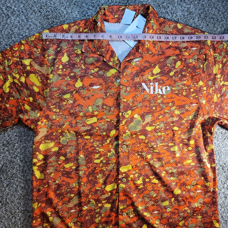 Nike Dri-Fit Trek Division Button Up Top Men's Size Large DR9966-832 Orange gallery