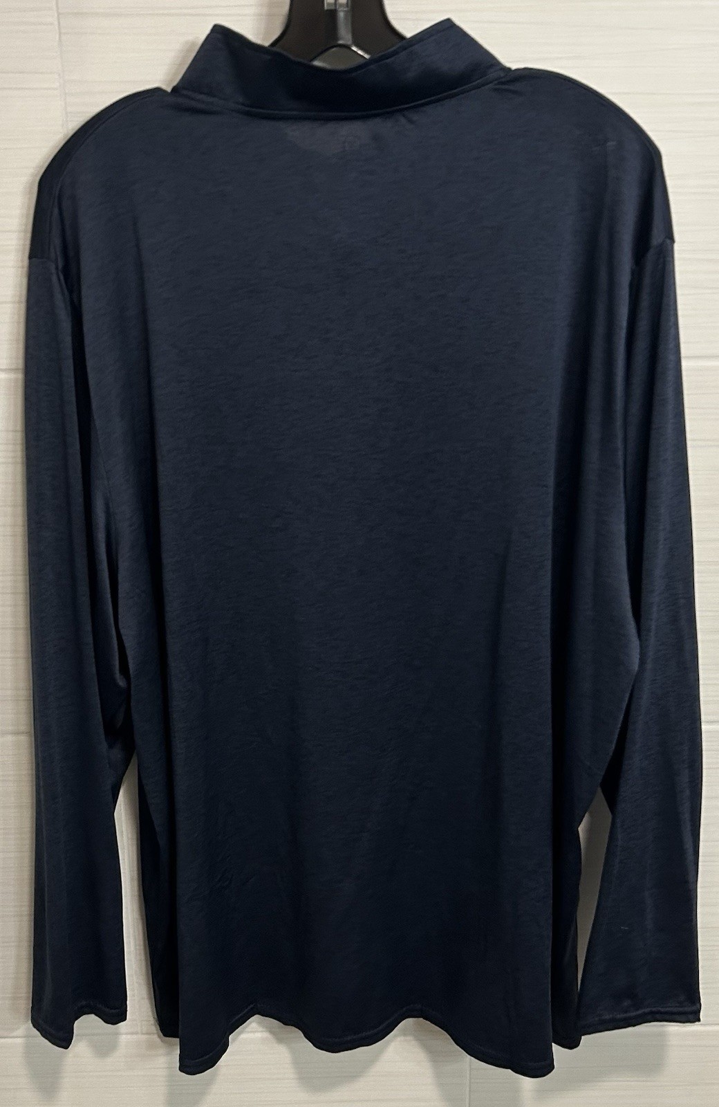 Real Essentials Navy 1/4 Zip Athletic LS Shirt 2XL, Lightweight Sporty Casual gallery