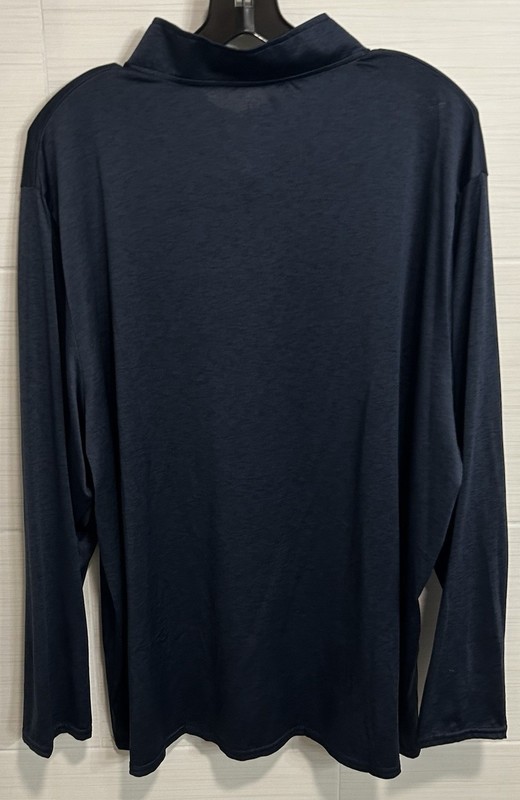 Real Essentials Navy 1/4 Zip Athletic LS Shirt 2XL, Lightweight Sporty Casual gallery