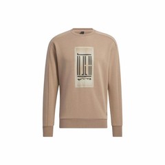 adidas Solid Pattern Printed Pullover Sweatshirt for Men, Pink Brown
