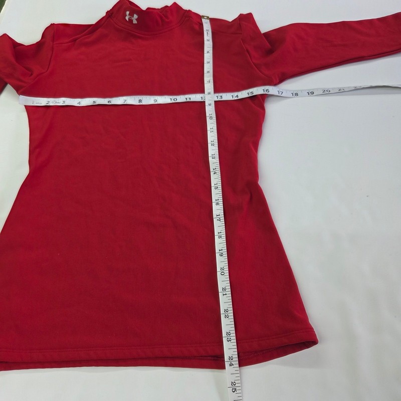 Under Armour ColdGear Mock Neck Top Mens Large Red Long Sleeve Ultra Tight Fit gallery