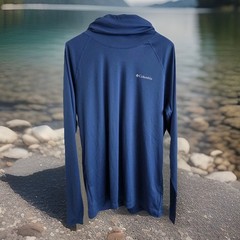 Columbia Blue Digby Island EXS Funnel Neck Long Sleeve Sun Shirt Sz M. Urban